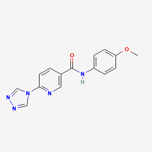 molecular formula C15H13N5O2 B15002006 N-(4-methoxyphenyl)-6-(4H-1,2,4-triazol-4-yl)pyridine-3-carboxamide 