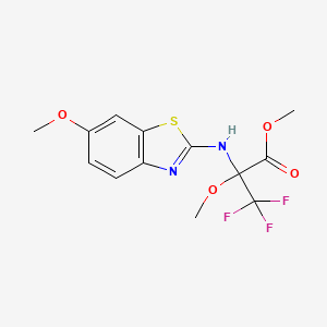 molecular formula C13H13F3N2O4S B15002017 Methyl 3,3,3-trifluoro-2-methoxy-2-[(6-methoxy-1,3-benzothiazol-2-yl)amino]propanoate 