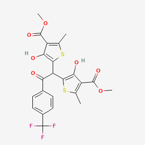 molecular formula C23H19F3O7S2 B15002039 Dimethyl 5,5'-{2-oxo-2-[4-(trifluoromethyl)phenyl]ethane-1,1-diyl}bis(4-hydroxy-2-methylthiophene-3-carboxylate) 