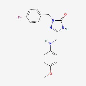 2-[(4-Fluorophenyl)methyl]-5-([(4-methoxyphenyl)amino]methyl)-2,3-dihydro-1H-1,2,4-triazol-3-one