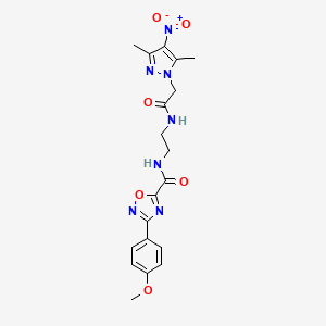 N-(2-{[(3,5-dimethyl-4-nitro-1H-pyrazol-1-yl)acetyl]amino}ethyl)-3-(4-methoxyphenyl)-1,2,4-oxadiazole-5-carboxamide