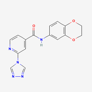 molecular formula C16H13N5O3 B15002070 N-(2,3-dihydro-1,4-benzodioxin-6-yl)-2-(4H-1,2,4-triazol-4-yl)pyridine-4-carboxamide 