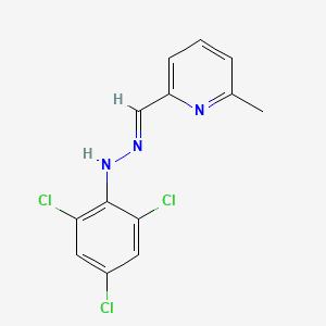 2-Methyl-6-[[2-(2,4,6-trichlorophenyl)hydrazin-1-ylidene]methyl]pyridine