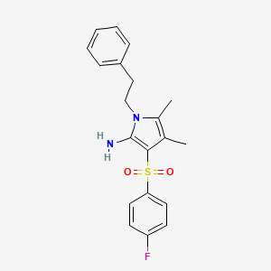 3-[(4-fluorophenyl)sulfonyl]-4,5-dimethyl-1-(2-phenylethyl)-1H-pyrrol-2-amine