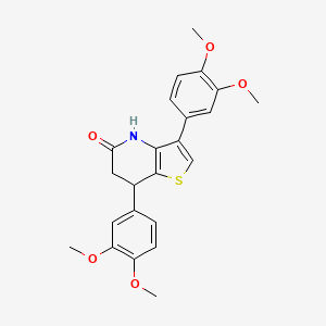 molecular formula C23H23NO5S B15002127 3,7-bis(3,4-dimethoxyphenyl)-6,7-dihydrothieno[3,2-b]pyridin-5(4H)-one 