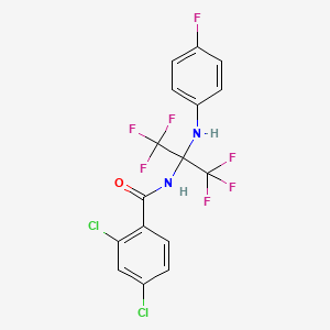 2,4-dichloro-N-{1,1,1,3,3,3-hexafluoro-2-[(4-fluorophenyl)amino]propan-2-yl}benzamide