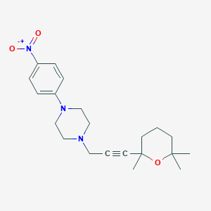 1-(4-nitrophenyl)-4-[3-(2,6,6-trimethyltetrahydro-2H-pyran-2-yl)prop-2-yn-1-yl]piperazine