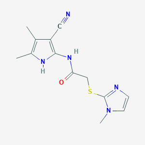 N-(3-cyano-4,5-dimethyl-1H-pyrrol-2-yl)-2-[(1-methyl-1H-imidazol-2-yl)sulfanyl]acetamide