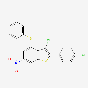 3-Chloro-2-(4-chlorophenyl)-6-nitro-4-(phenylsulfanyl)-1-benzothiophene