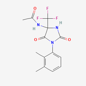 molecular formula C14H14F3N3O3 B15002227 N-[1-(2,3-dimethylphenyl)-2,5-dioxo-4-(trifluoromethyl)imidazolidin-4-yl]acetamide 