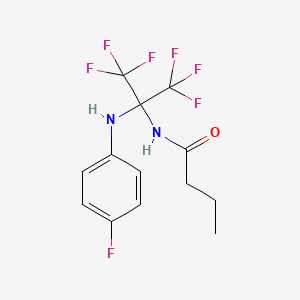 N-{1,1,1,3,3,3-hexafluoro-2-[(4-fluorophenyl)amino]propan-2-yl}butanamide