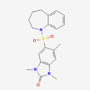 molecular formula C20H23N3O3S B15002277 1,3,5-trimethyl-6-(2,3,4,5-tetrahydro-1H-1-benzazepin-1-ylsulfonyl)-1,3-dihydro-2H-benzimidazol-2-one 