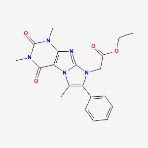 Ethyl 2-{1,3,6-trimethyl-2,4-dioxo-7-phenyl-1H,2H,3H,4H,8H-imidazo[1,2-G]purin-8-YL}acetate