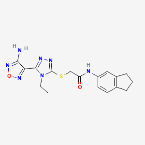 2-{[5-(4-amino-1,2,5-oxadiazol-3-yl)-4-ethyl-4H-1,2,4-triazol-3-yl]sulfanyl}-N-(2,3-dihydro-1H-inden-5-yl)acetamide