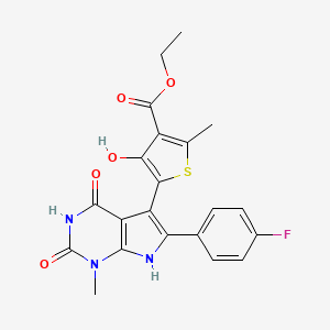 ethyl 5-[6-(4-fluorophenyl)-1-methyl-2,4-dioxo-2,3,4,7-tetrahydro-1H-pyrrolo[2,3-d]pyrimidin-5-yl]-4-hydroxy-2-methylthiophene-3-carboxylate