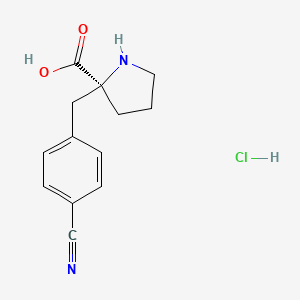 molecular formula C13H15ClN2O2 B1500233 (S)-2-(4-Cyanobenzyl)pyrrolidine-2-carboxylic acid hydrochloride CAS No. 1217606-18-2
