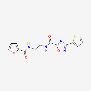 N-{2-[(furan-2-ylcarbonyl)amino]ethyl}-3-(thiophen-2-yl)-1,2,4-oxadiazole-5-carboxamide