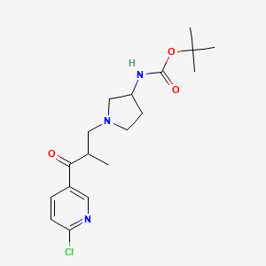 B1500235 3-(3-n-Boc-amino-pyrrolidin-1-yl)-1-(6-chloro-pyridin-3-yl)-2-methyl-propan-1-one CAS No. 886364-19-8