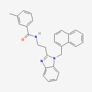 molecular formula C28H25N3O B15002355 3-methyl-N-{2-[1-(naphthalen-1-ylmethyl)-1H-benzimidazol-2-yl]ethyl}benzamide 