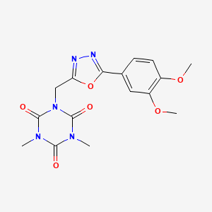 1-{[5-(3,4-Dimethoxyphenyl)-1,3,4-oxadiazol-2-yl]methyl}-3,5-dimethyl-1,3,5-triazinane-2,4,6-trione