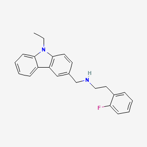 molecular formula C23H23FN2 B15002386 N-[(9-ethyl-9H-carbazol-3-yl)methyl]-2-(2-fluorophenyl)ethanamine 