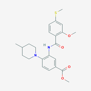 Methyl 3-({[2-methoxy-4-(methylsulfanyl)phenyl]carbonyl}amino)-4-(4-methylpiperidin-1-yl)benzoate