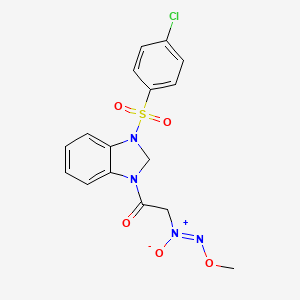 1-{3-[(4-chlorophenyl)sulfonyl]-2,3-dihydro-1H-benzimidazol-1-yl}-2-[(Z)-methoxy-NNO-azoxy]ethanone