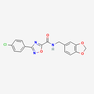 N-(1,3-benzodioxol-5-ylmethyl)-3-(4-chlorophenyl)-1,2,4-oxadiazole-5-carboxamide