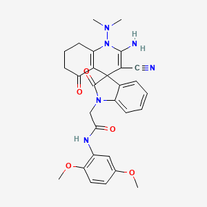 2-[2'-amino-3'-cyano-1'-(dimethylamino)-2,5'-dioxo-5',6',7',8'-tetrahydro-1'H-spiro[indole-3,4'-quinolin]-1(2H)-yl]-N-(2,5-dimethoxyphenyl)acetamide