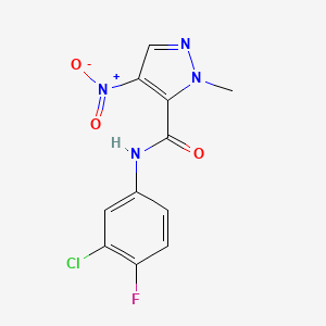 N-(3-chloro-4-fluorophenyl)-1-methyl-4-nitro-1H-pyrazole-5-carboxamide