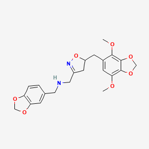 1-(1,3-benzodioxol-5-yl)-N-({5-[(4,7-dimethoxy-1,3-benzodioxol-5-yl)methyl]-4,5-dihydro-1,2-oxazol-3-yl}methyl)methanamine