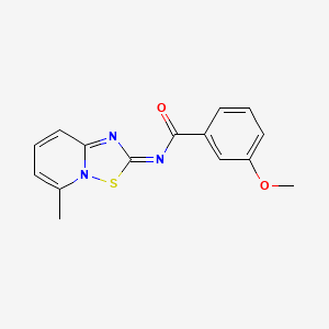 3-methoxy-N-[(2E)-5-methyl-2H-[1,2,4]thiadiazolo[2,3-a]pyridin-2-ylidene]benzamide