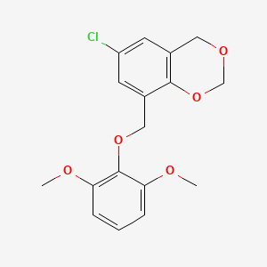 molecular formula C17H17ClO5 B15002481 6-chloro-8-[(2,6-dimethoxyphenoxy)methyl]-4H-1,3-benzodioxine 