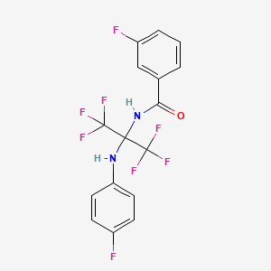 molecular formula C16H10F8N2O B15002503 3-fluoro-N-{1,1,1,3,3,3-hexafluoro-2-[(4-fluorophenyl)amino]propan-2-yl}benzamide 