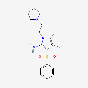 molecular formula C18H25N3O2S B15002504 4,5-dimethyl-3-(phenylsulfonyl)-1-[2-(pyrrolidin-1-yl)ethyl]-1H-pyrrol-2-amine 