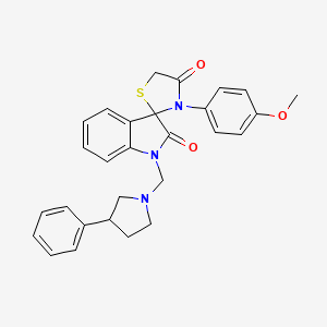 3'-(4-Methoxyphenyl)-1-[(3-phenylpyrrolidin-1-YL)methyl]-1,2-dihydrospiro[indole-3,2'-[1,3]thiazolidine]-2,4'-dione