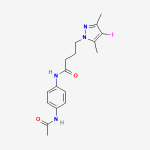 molecular formula C17H21IN4O2 B15002518 N-[4-(acetylamino)phenyl]-4-(4-iodo-3,5-dimethyl-1H-pyrazol-1-yl)butanamide 