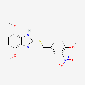 4,7-dimethoxy-2-[(4-methoxy-3-nitrobenzyl)sulfanyl]-1H-benzimidazole