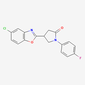 molecular formula C17H12ClFN2O2 B15002525 4-(5-Chloro-1,3-benzoxazol-2-yl)-1-(4-fluorophenyl)-2-pyrrolidinone 