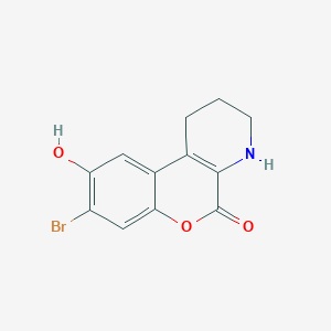 molecular formula C12H10BrNO3 B15002547 8-bromo-9-hydroxy-1,2,3,4-tetrahydro-5H-chromeno[3,4-b]pyridin-5-one 