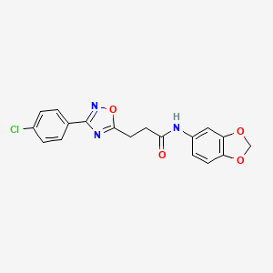 N-(1,3-benzodioxol-5-yl)-3-[3-(4-chlorophenyl)-1,2,4-oxadiazol-5-yl]propanamide