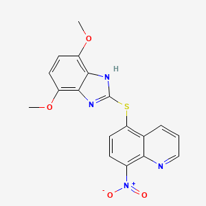 5-[(4,7-dimethoxy-1H-benzimidazol-2-yl)sulfanyl]-8-nitroquinoline