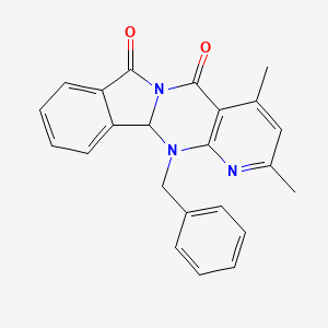 molecular formula C23H19N3O2 B15002629 9-benzyl-4,6-dimethyl-1,7,9-triazatetracyclo[8.7.0.03,8.011,16]heptadeca-3(8),4,6,11,13,15-hexaene-2,17-dione 