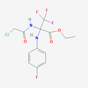 Ethyl 2-(2-chloroacetamido)-3,3,3-trifluoro-2-(4-fluoroanilino)propionate