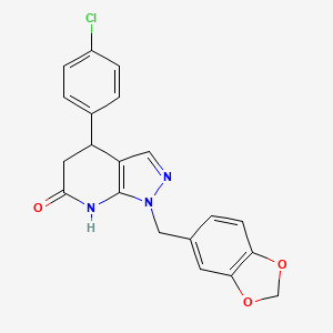 1-(1,3-benzodioxol-5-ylmethyl)-4-(4-chlorophenyl)-1,4,5,7-tetrahydro-6H-pyrazolo[3,4-b]pyridin-6-one