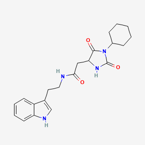 2-(1-cyclohexyl-2,5-dioxoimidazolidin-4-yl)-N-[2-(1H-indol-3-yl)ethyl]acetamide