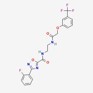 molecular formula C20H16F4N4O4 B15002744 3-(2-fluorophenyl)-N-[2-({[3-(trifluoromethyl)phenoxy]acetyl}amino)ethyl]-1,2,4-oxadiazole-5-carboxamide 