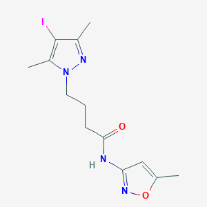 molecular formula C13H17IN4O2 B15002774 4-(4-iodo-3,5-dimethyl-1H-pyrazol-1-yl)-N-(5-methyl-1,2-oxazol-3-yl)butanamide 