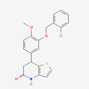 molecular formula C21H18ClNO3S B15002783 7-{3-[(2-chlorobenzyl)oxy]-4-methoxyphenyl}-6,7-dihydrothieno[3,2-b]pyridin-5(4H)-one 