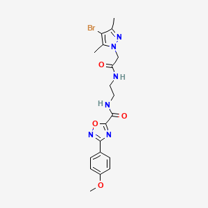 molecular formula C19H21BrN6O4 B15002786 N-(2-{[(4-bromo-3,5-dimethyl-1H-pyrazol-1-yl)acetyl]amino}ethyl)-3-(4-methoxyphenyl)-1,2,4-oxadiazole-5-carboxamide 